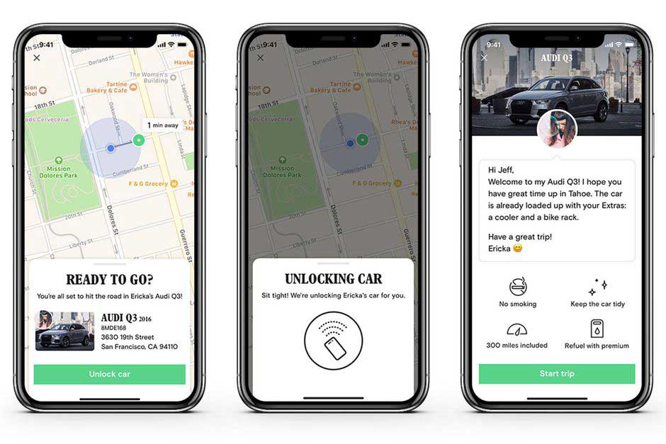 car sharing app features
