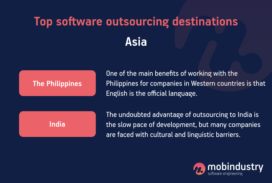 Top software outsourcing destinations