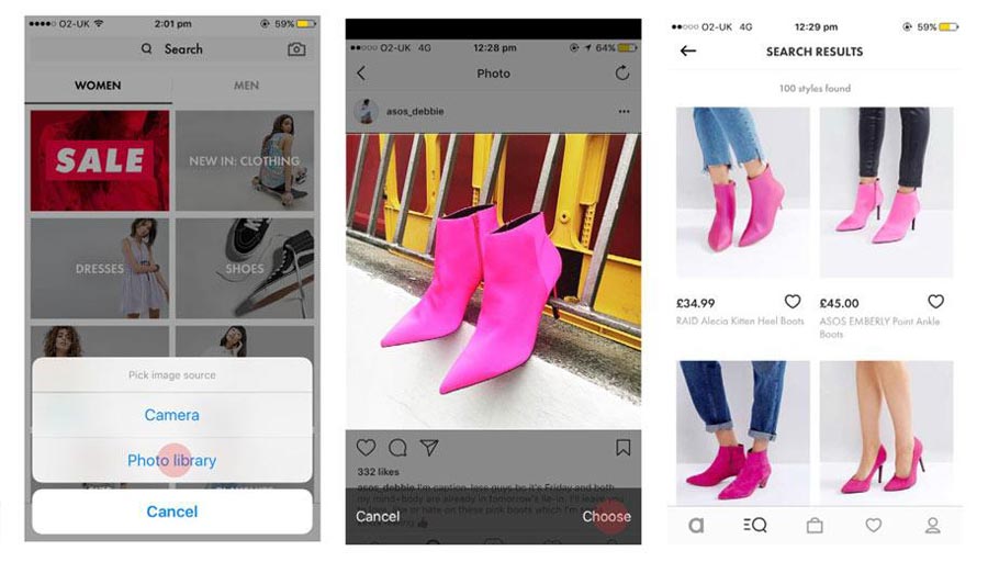 image recognition feature for shopping assistance app