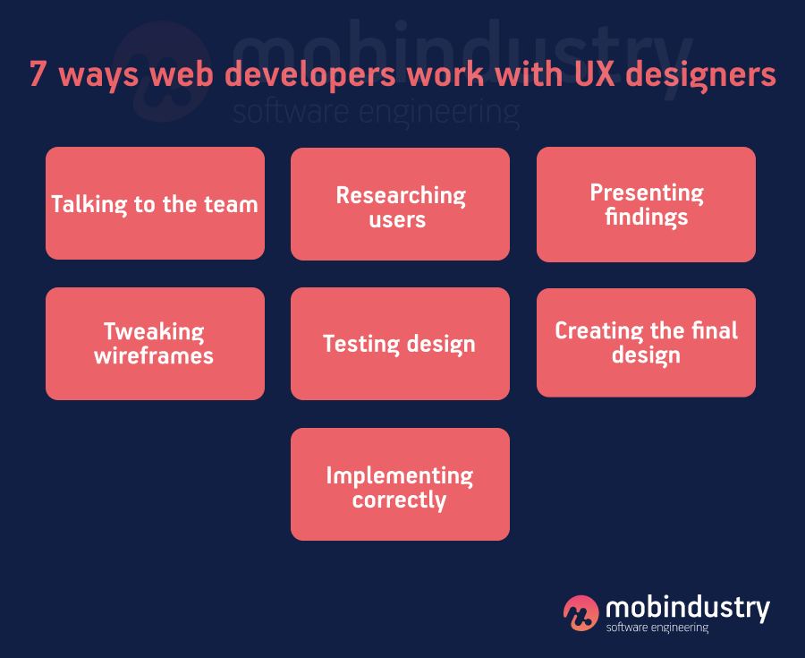 web developers work with UX designers