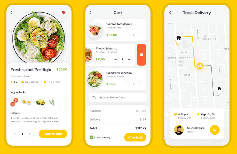 food delivery app design