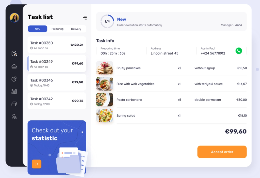 Must-have features for a food delivery admin panel