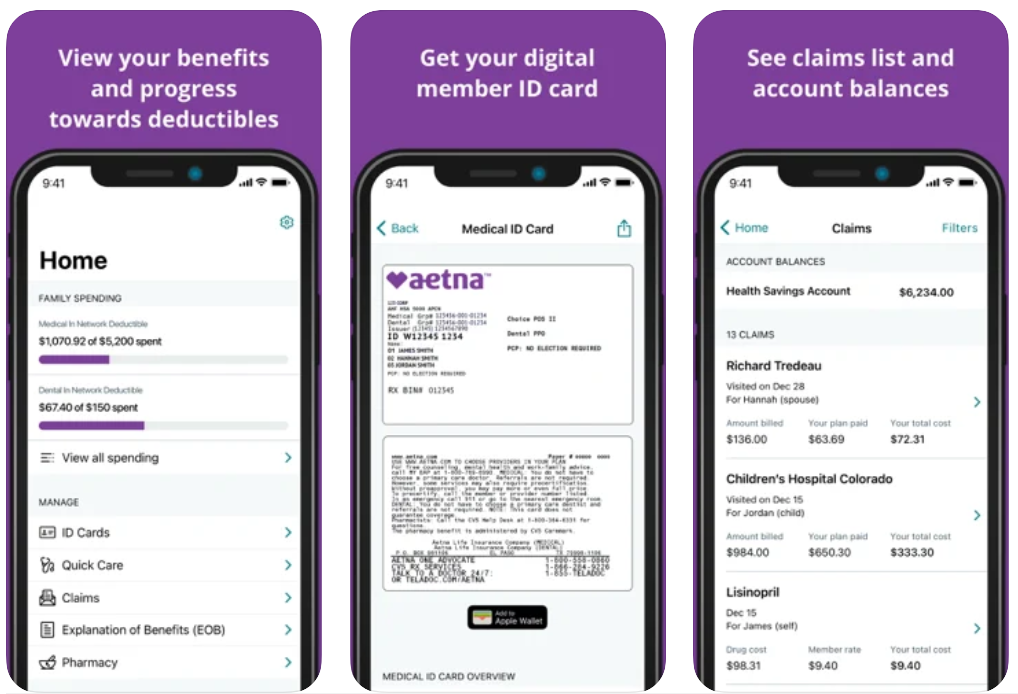 Aetna insurance app features