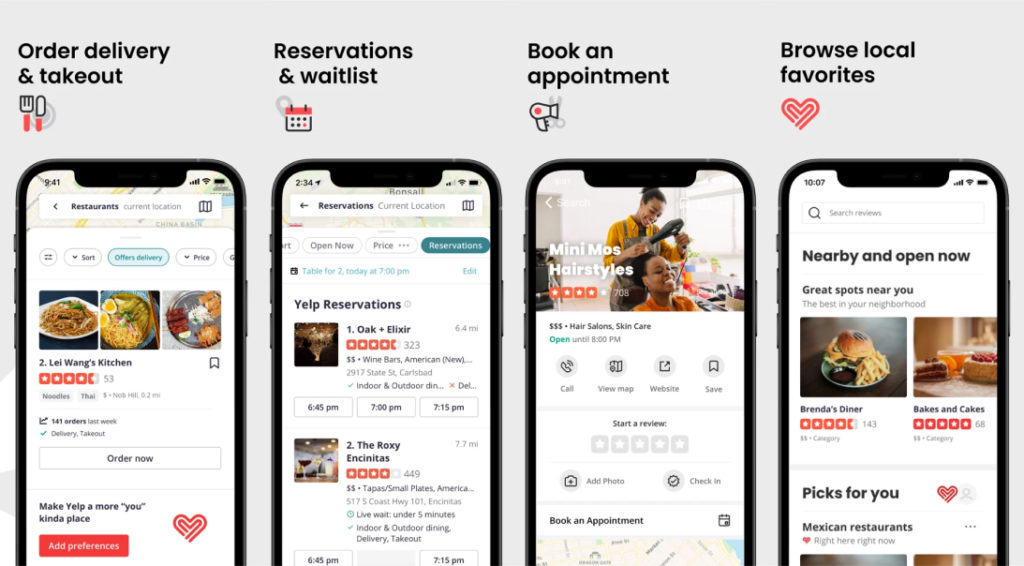 yelp app features