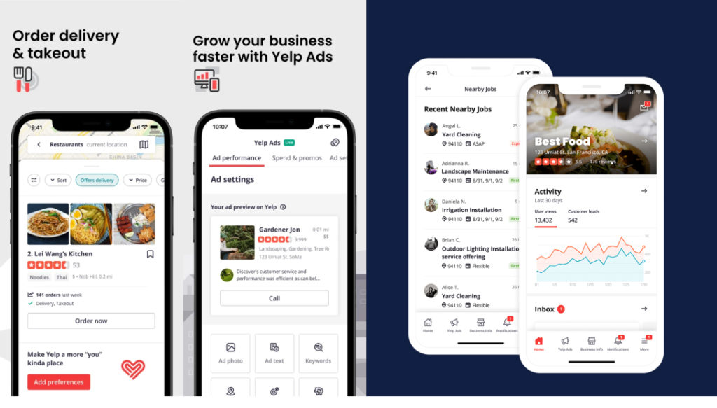 yelp for business features