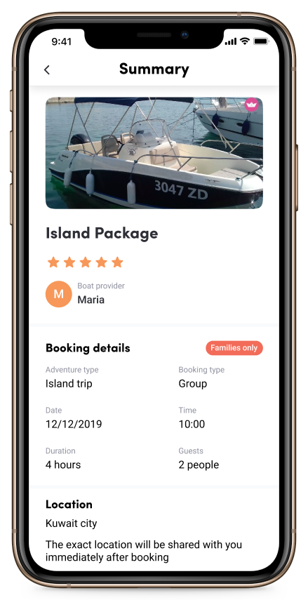 booking app UI/UX design