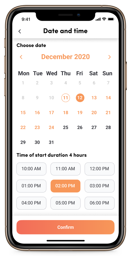 booking app calendar