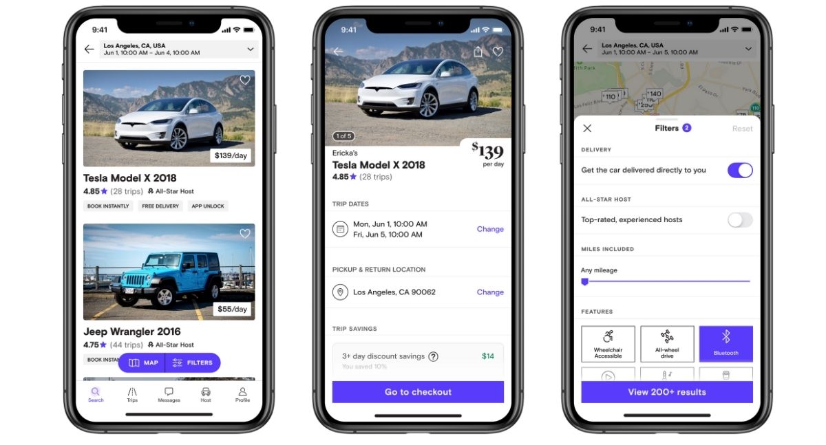 car sharing app features