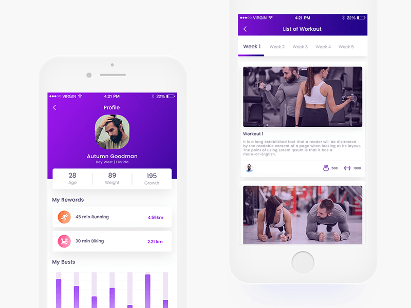 fitness app features example