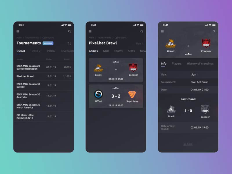 esports app design