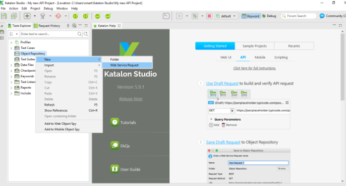 katalon web app testing