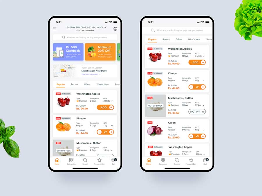 grocery mobile app development